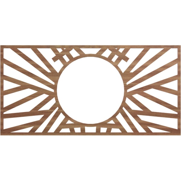 Ekena Millwork Hoover Wood Fretwork Pierced Ceiling Medallion, Walnut, 26"W x 13"H x 9 5/8"ID x 1/4"T CMWP26X13X0250HOWA - main